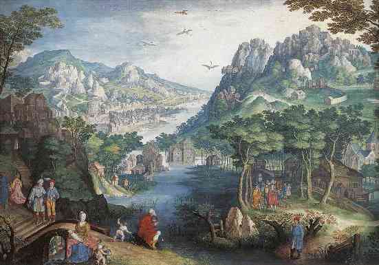Mountain Landscape with River Valley and the Prophet Hosea